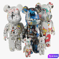 Bearbrick / Basquiat ART 3D Model Vray, Corona
