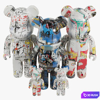 Bearbrick / Basquiat ART 3D Model Vray, Corona