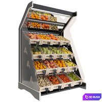 Shelves with fruits and vegetables 3D Model Vray