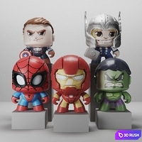 Marvel heroes set 3D Model Corona