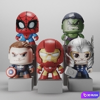 Marvel heroes set 3D Model Corona