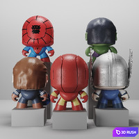 Marvel heroes set 3D Model Corona