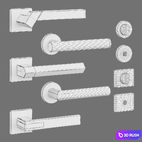 Kawajun door handles 3D Model Corona