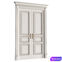 White interior doors in classic style. Entrance Classic interior doors 3D Model Vray, Corona