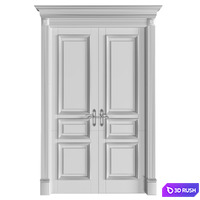 White interior doors in classic style. Entrance Classic interior doors 3D Model Vray, Corona