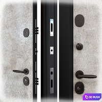 Entrance metal door Newest NT HPL 1 (Holz) 3D Model Vray, Corona
