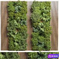 Fitowall Wood frame Vertical graden wall decor bax 3D Model Corona