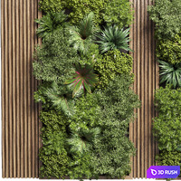 Fitowall Wood frame Vertical graden wall decor bax 3D Model Corona