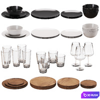 Cookware set 01 3D Model Vray, Corona