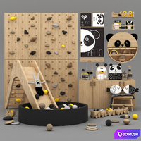 Toys and furniture set 3D Model Vray