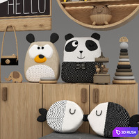 Toys and furniture set 3D Model Vray
