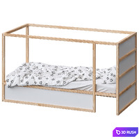 KURA Double bed IKEA 3D Model Corona