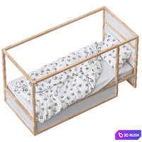 KURA Double bed IKEA 3D Model Corona