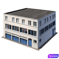 Low poly building 8K texture 3D Model Corona