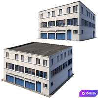 Low poly building 8K texture 3D Model Corona