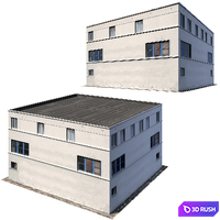 Low poly building 8K texture 3D Model Corona