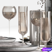 Tableware set 034 3D Model Corona