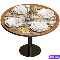 Table setting for a cafe, restaurant 3D Model Vray, Corona