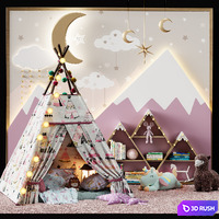 Childroom decor vol5 3D Model Vray, Corona