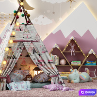 Childroom decor vol5 3D Model Vray, Corona