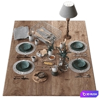 Table setting 1 3D Model Corona