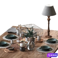 Table setting 1 3D Model Corona