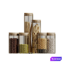 Decorative set Kitchen banks 3D Model Corona