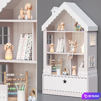 Shelving dollhouse The Midi 3D Model Vray, Corona