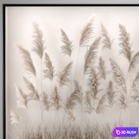 Phytomodule, phytobox and a vertical garden of dried flowers in a niche behind translucent glass cortaderium. Bouquet 281 3D Model Vray