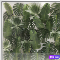 Phytowall and phytobox made of banana palm branches and fan palm leaves in a niche behind a translucent stack. Bouquet 287 3D Model Vray