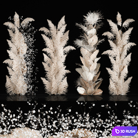 Wedding decorations from columns of dried flowers and pampas grass, Cortaderia, moonflower, dry, palm branch. Bouquet 289. 3D Model Vray
