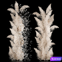 Wedding decorations from columns of dried flowers and pampas grass, Cortaderia, moonflower, dry, palm branch. Bouquet 289. 3D Model Vray