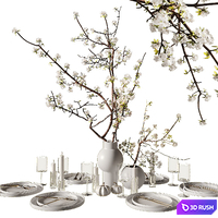 Table setting modern style 3D Model Corona