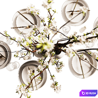 Table setting modern style 3D Model Corona