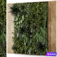 Indoor Wall Vertical Garden Set - Set 1159 3D Model Vray, Corona