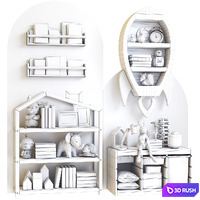 Furniture and toys for childrens room 24 3D Model Vray, Corona