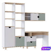 A set of furniture for childrens Halli, workplace 3D Model Corona