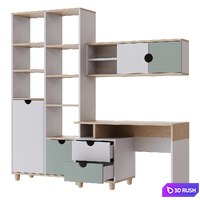 A set of furniture for childrens Halli, workplace 3D Model Corona