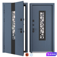 Entrance metal door Olimpia Glass (Abvehr) 3D Model Vray, Corona