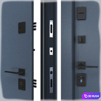 Entrance metal door Olimpia Glass (Abvehr) 3D Model Vray, Corona