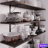 Kitchen Set 01 3D Model Vray