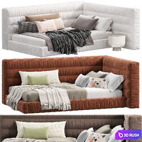 Hudson Upholstered Corner Bed by Pbteen 3D Model Corona