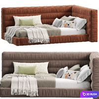 Hudson Upholstered Corner Bed by Pbteen 3D Model Corona