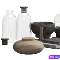 Decorative set 01 3D Model Vray, Corona