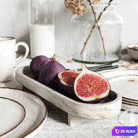 Tableware with Hydrangea 3D Model Corona