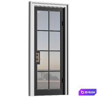 Modern Exterior metal entrance street c. Entrance to the house.Front Door. Outdoor Entrance classic door.External Iron Front Doors. Exterior French Art Deco Doors. 3D Model Vray, Corona