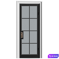 Modern Exterior metal entrance street c. Entrance to the house.Front Door. Outdoor Entrance classic door.External Iron Front Doors. Exterior French Art Deco Doors. 3D Model Vray, Corona