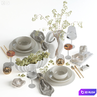Table setting 82 3D Model Vray, Corona