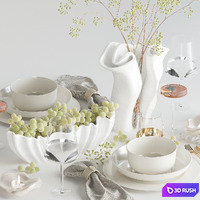Table setting 82 3D Model Vray, Corona