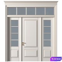 French Interior doors in classic style. French Art Deco Modern Door Partition.Entrance to the house 3D Model Vray, Corona